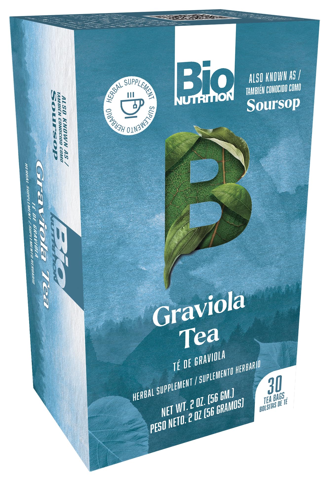 Bio Nutrition Graviola Tea 30 tea bags packaging front view