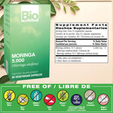 Bio Nutrition Moringa 5000mg 60 Vegetarian Capsules side view
