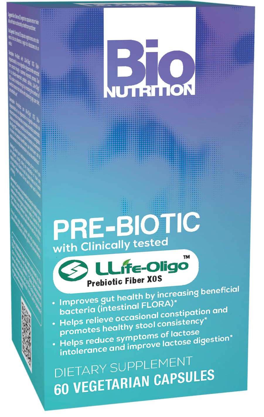 Bio Nutrition Prebiotic Fiber Capsules front view with 60 count