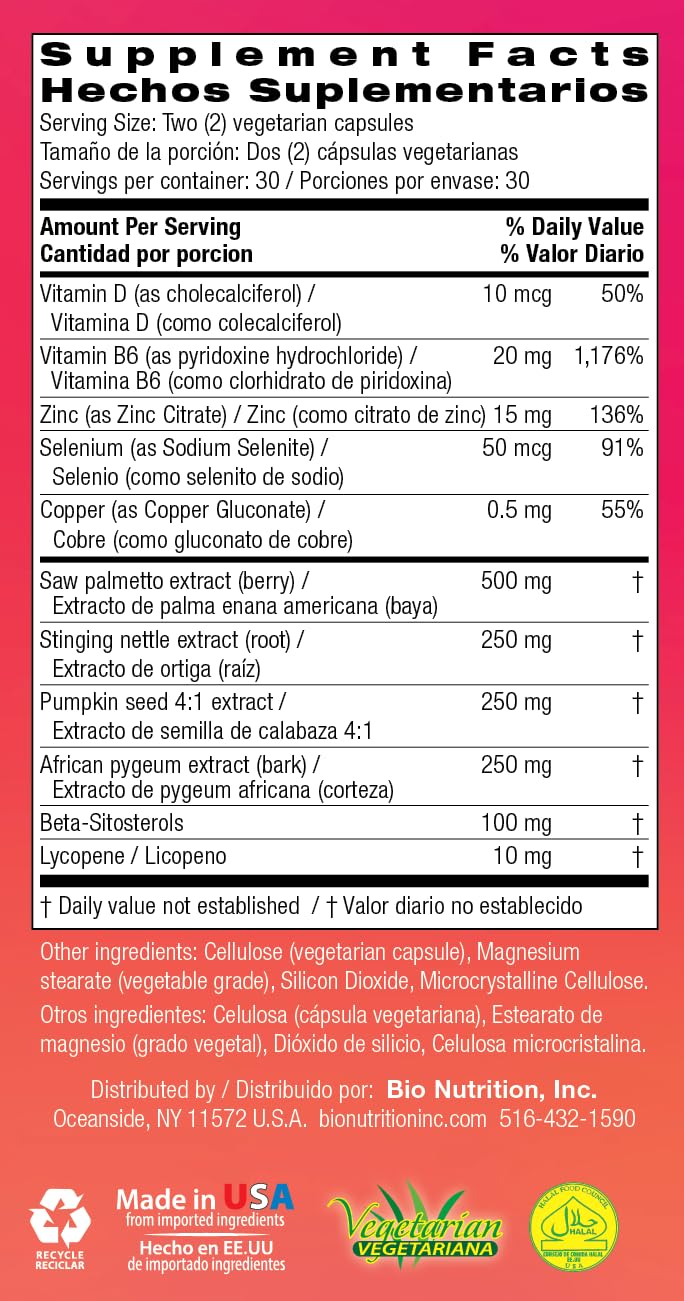 Bio Nutrition Prostate Wellness Vegi-Caps lifestyle image with capsule
