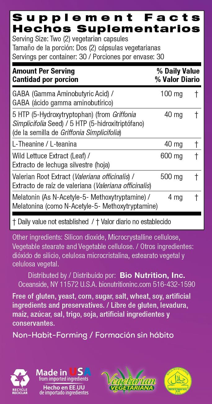 Bio Nutrition Sleep Wellness capsules with a measuring spoon