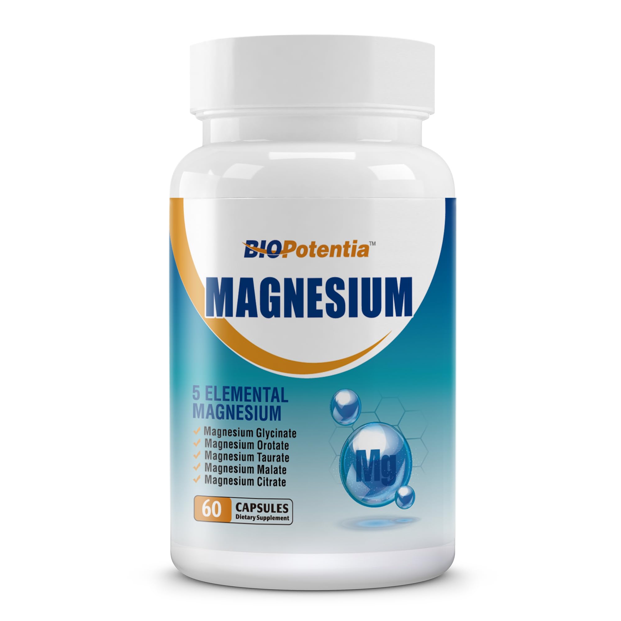 BIO POTENTIA Magnesium 500mg 60 Capsules front view