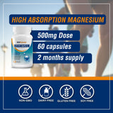 BIO POTENTIA Magnesium 500mg 60 Capsules opened bottle