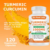 Bio Root Labs Turmeric Curcumin Supplement bottle side view