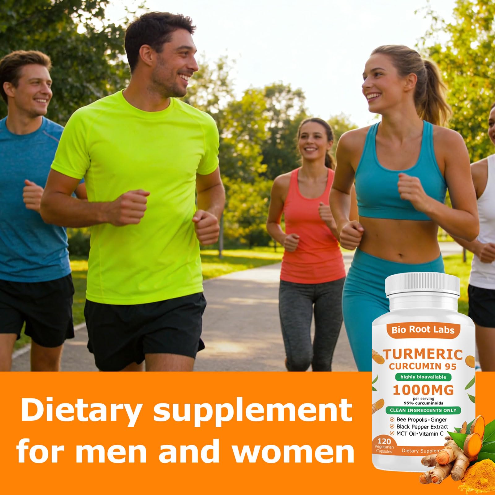 Bio Root Labs Turmeric Curcumin Supplement packaging details