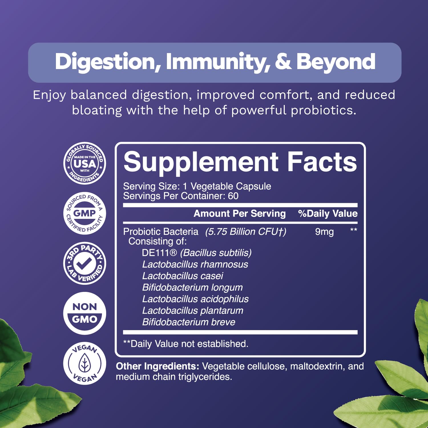 Bio Sense Probiotics Supplement ingredients list
