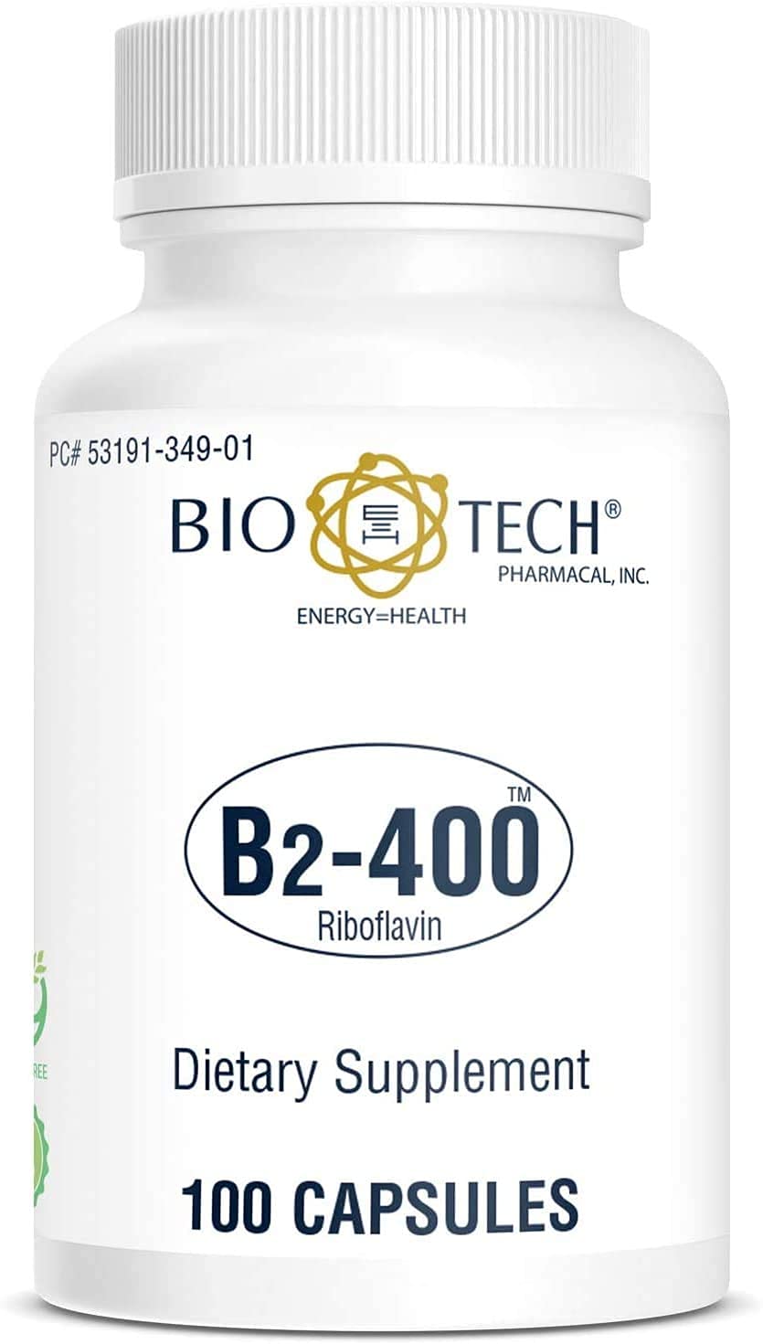 Bio-Tech Pharmacal B2-400 Riboflavin 400mg supplement front view