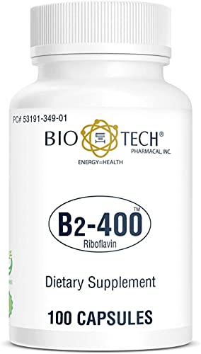 Bio-Tech Pharmacal B2-400 supplement capsules on a white background