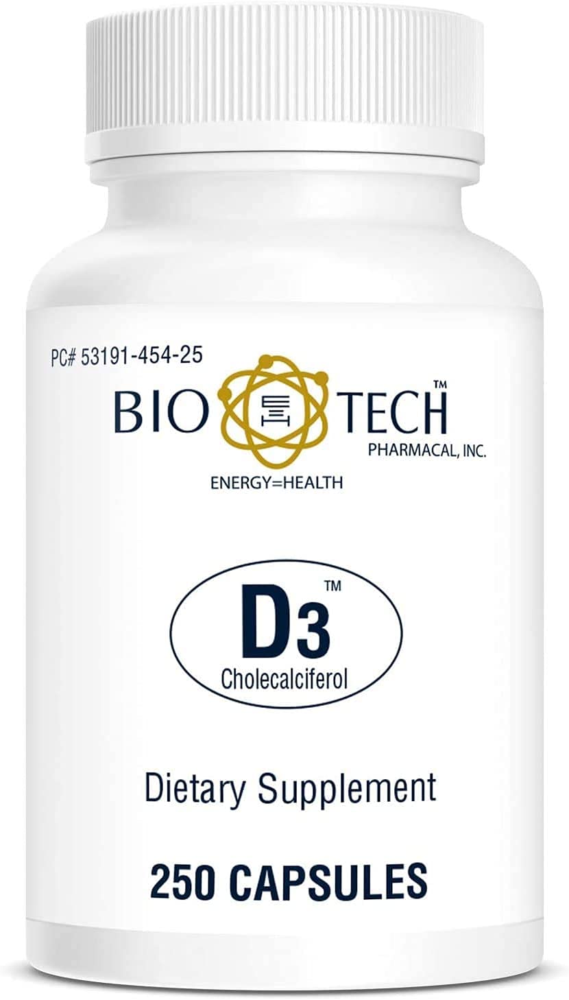 Bio-Tech Pharmacal D3-5 5000 IU 250 Capsules front view