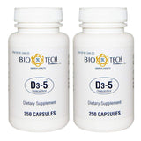 Bio-Tech Pharmacal D3-5 Vitamin D3 5000 IU 500 Tablets front view