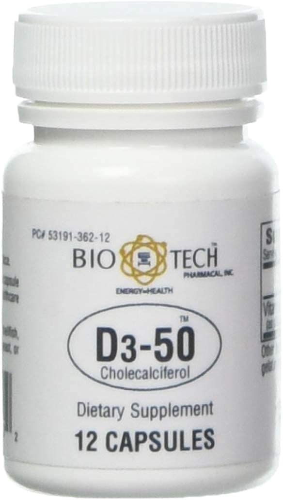 Bio-Tech Pharmacal D3-50 50,000 IU capsules front view