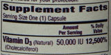 Bio-Tech Pharmacal D3-50 50,000 IU Vitamin D supplement capsules in a bowl