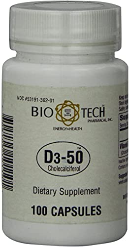 Bio-Tech Pharmacal D3-50 50,000 IU Vitamin D supplement packaging