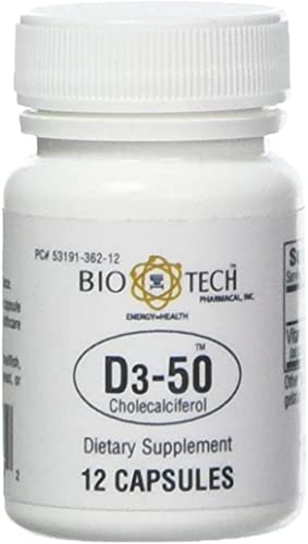 Bio-Tech Pharmacal D3-50 capsules with label visible