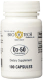 Bio-Tech Pharmacal D3-50 Vitamin D 50,000 IU supplement bottle front view