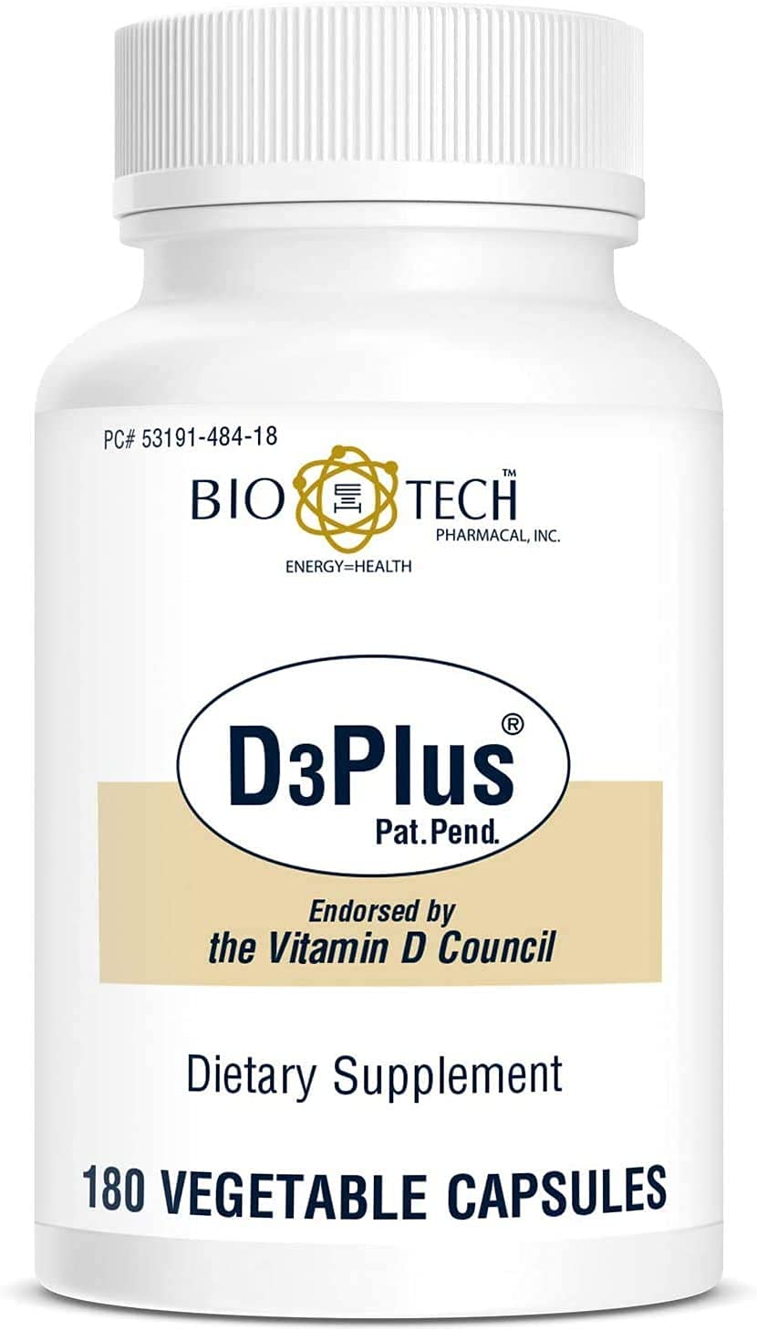 Bio-Tech Pharmacal D3Plus Vitamin D3 5000 IU supplement front view