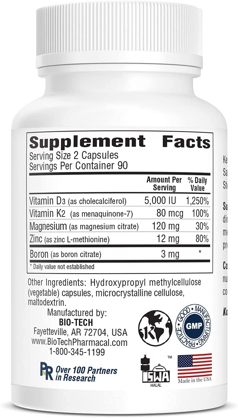 Bio-Tech Pharmacal D3Plus Vitamin D3 5000 IU supplement packaging