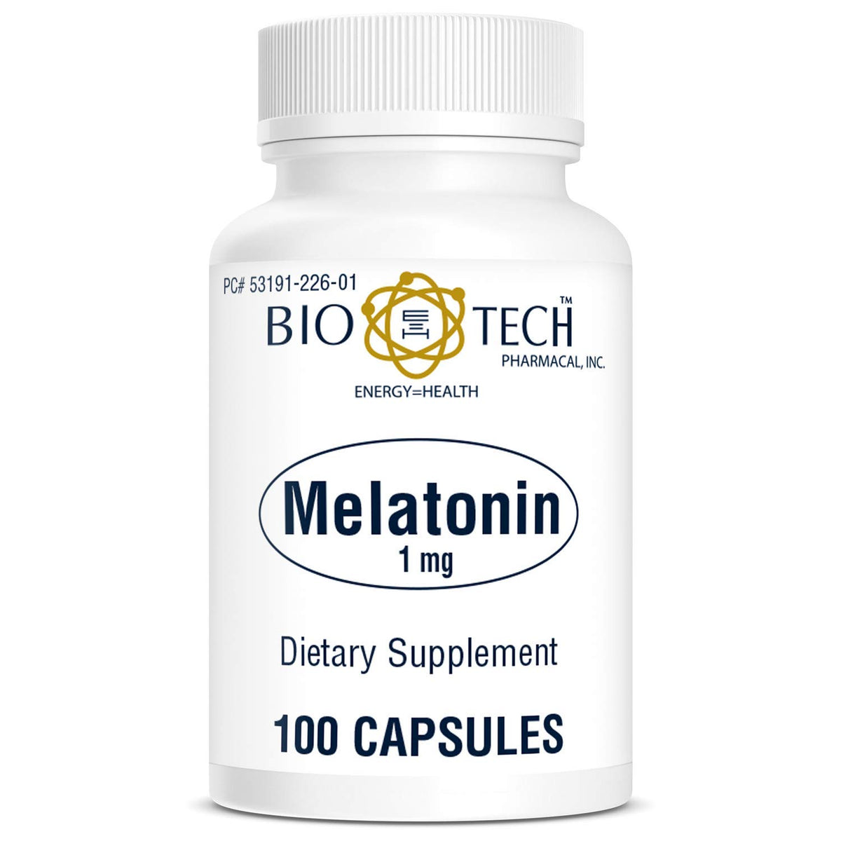 Bio-Tech Pharmacal Melatonin 1mg 100 Capsules front view