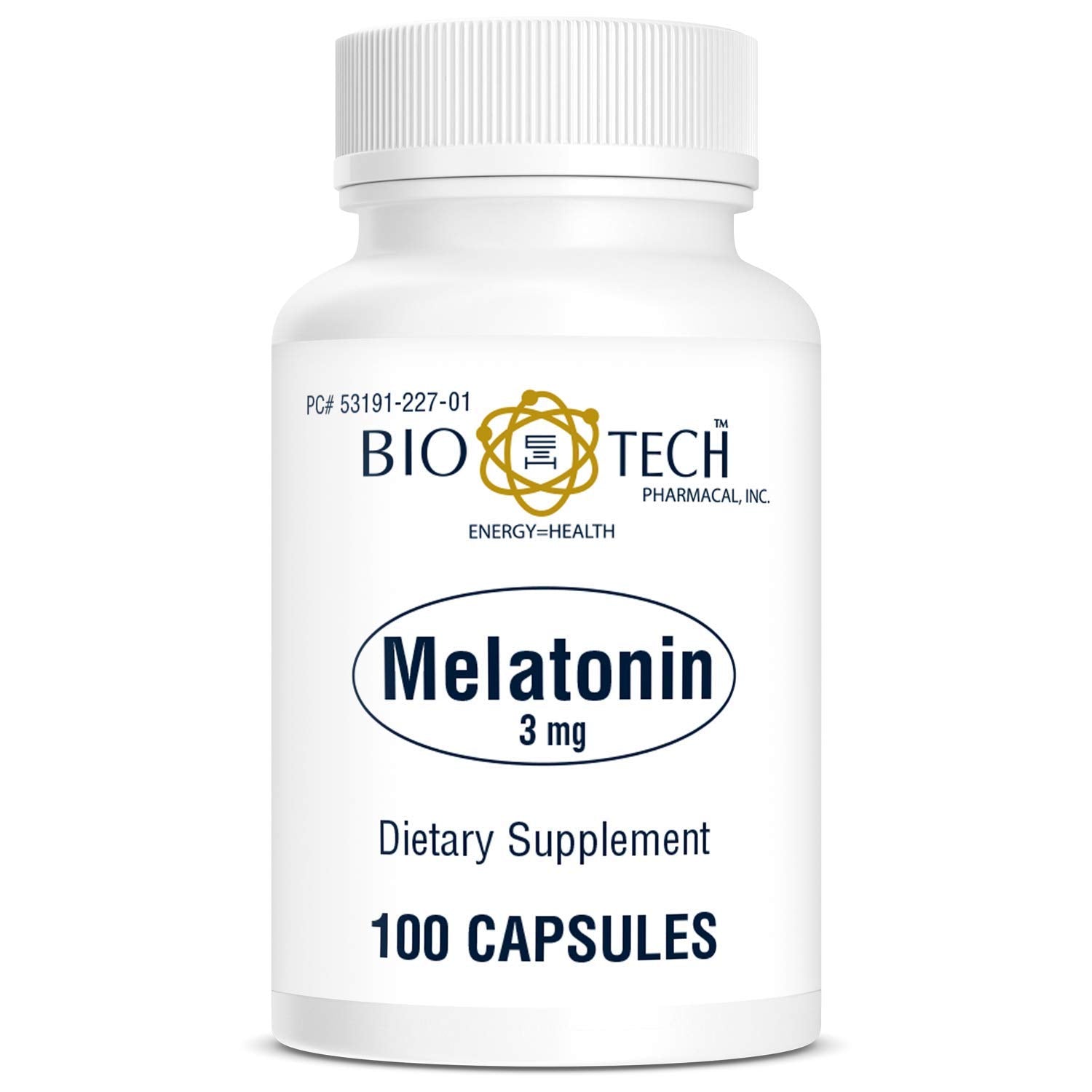Bio-Tech Pharmacal Melatonin 3mg 100 Capsules front view
