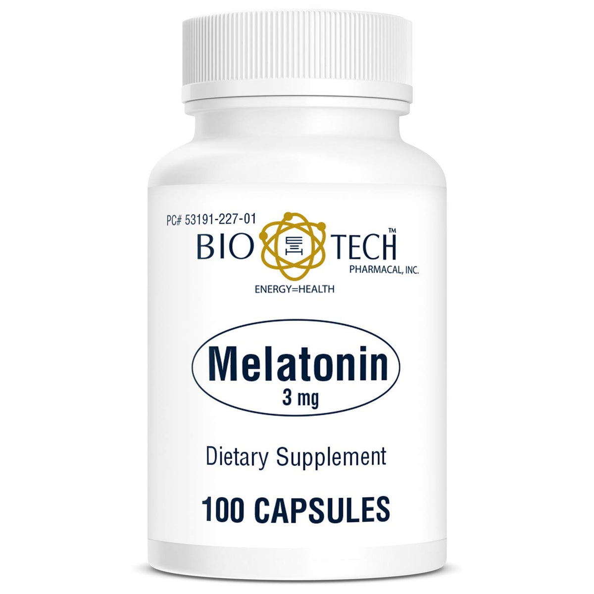 Bio-Tech Pharmacal Melatonin 3mg 100 Capsules front view