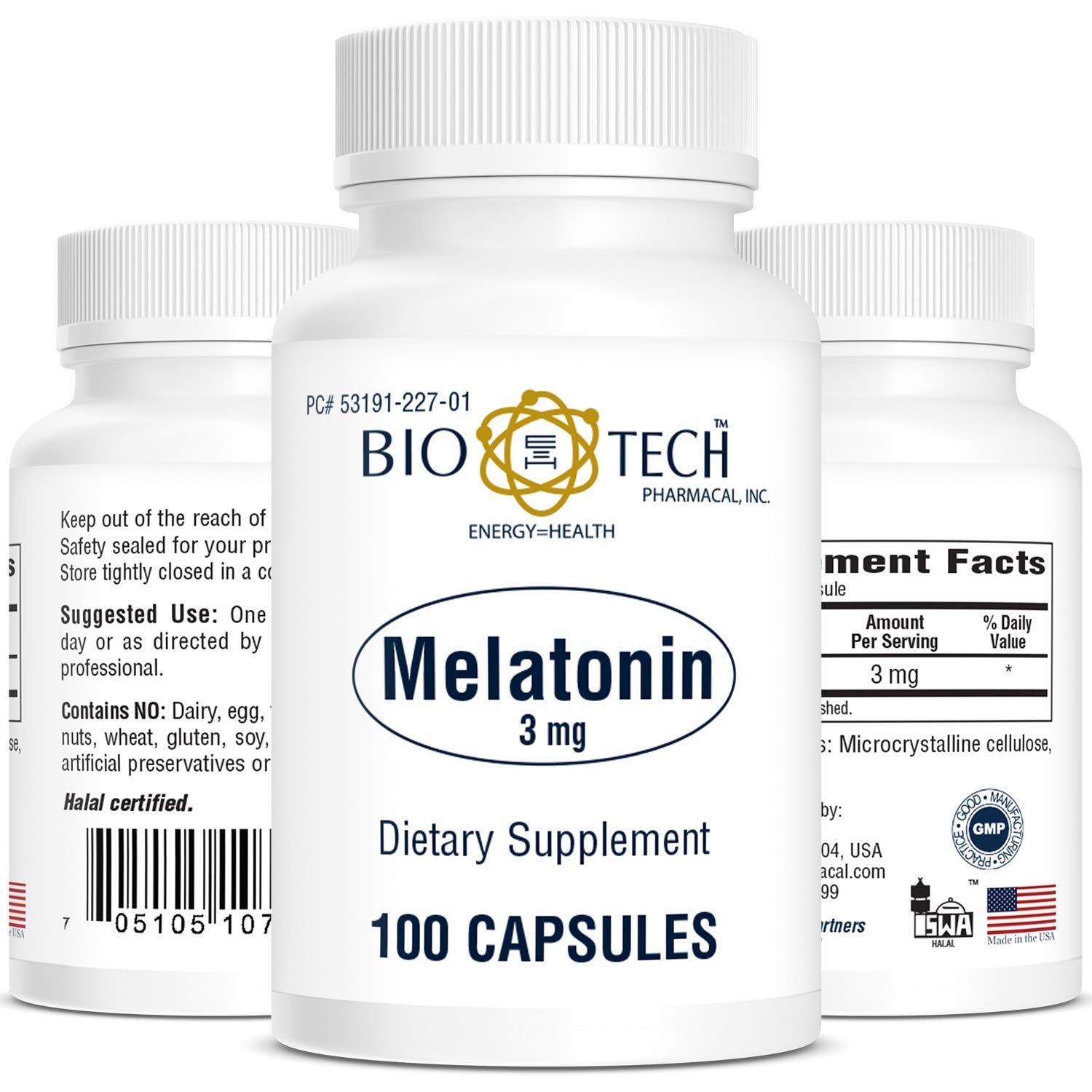 Bio-Tech Pharmacal Melatonin 3mg capsule close-up