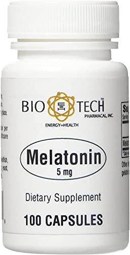 Bio-Tech Pharmacal Melatonin 5 mg capsules close-up of the capsule