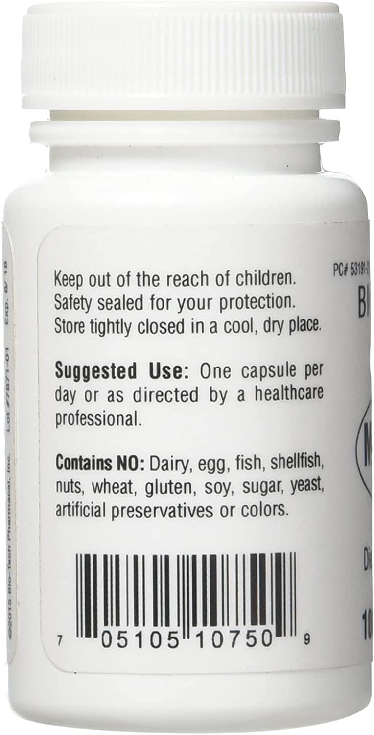 Bio-Tech Pharmacal Melatonin 5mg 100 Capsules side view