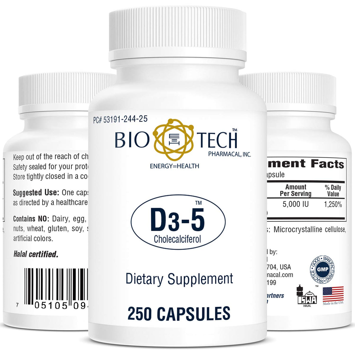 Bio-Tech Pharmacal Vitamin D3-5 bottle front view