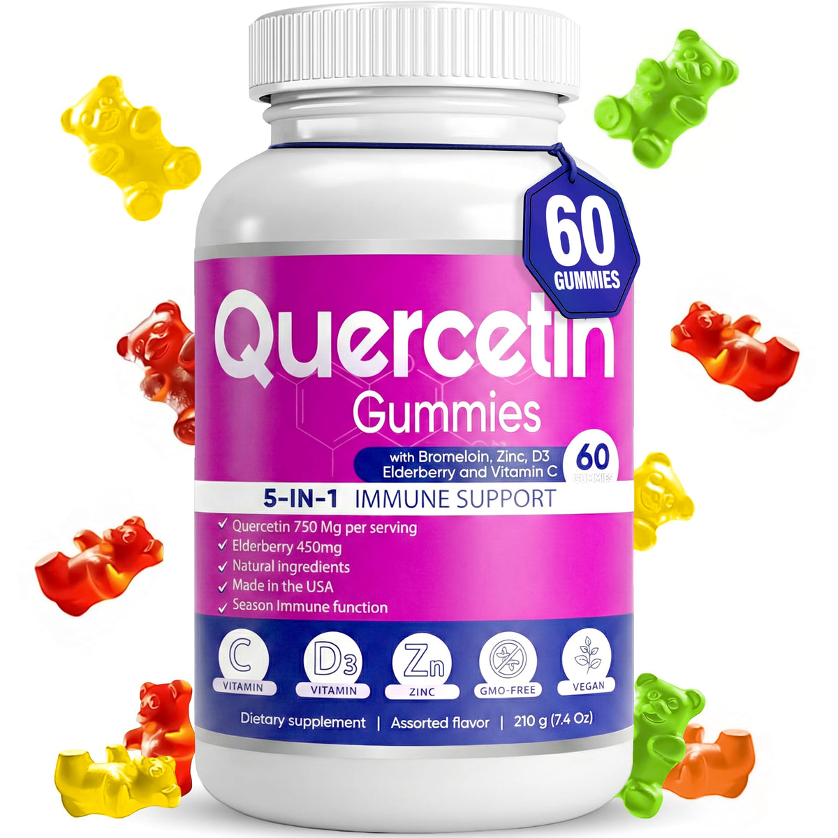 BIO VITALICA Elderberry Gummies front view with packaging