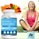 BIO VITALICA Sea Moss & Ashwagandha Gummies on a wooden table
