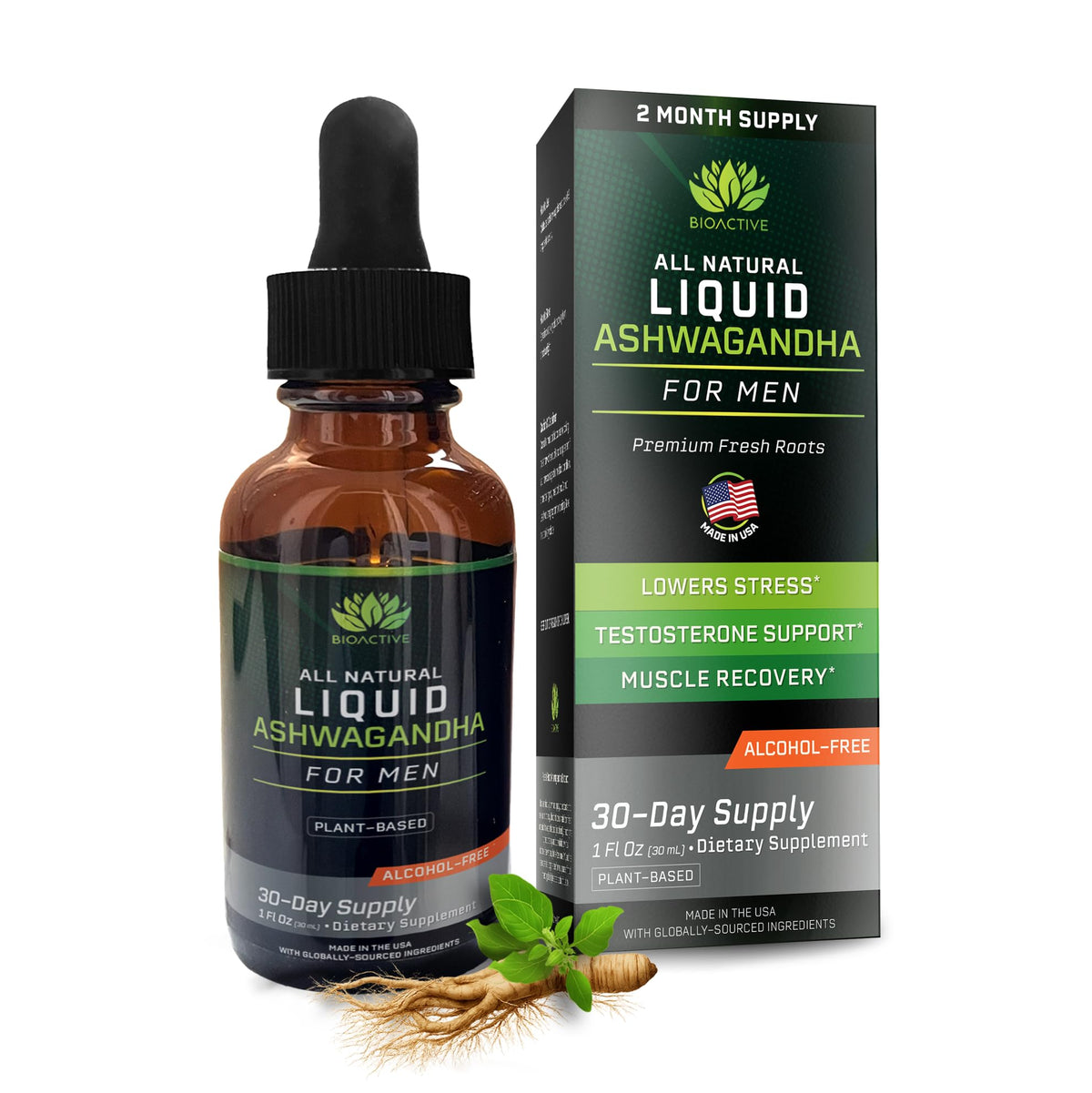 BIOACTIVE Ashwagandha Supplement 500mg front view