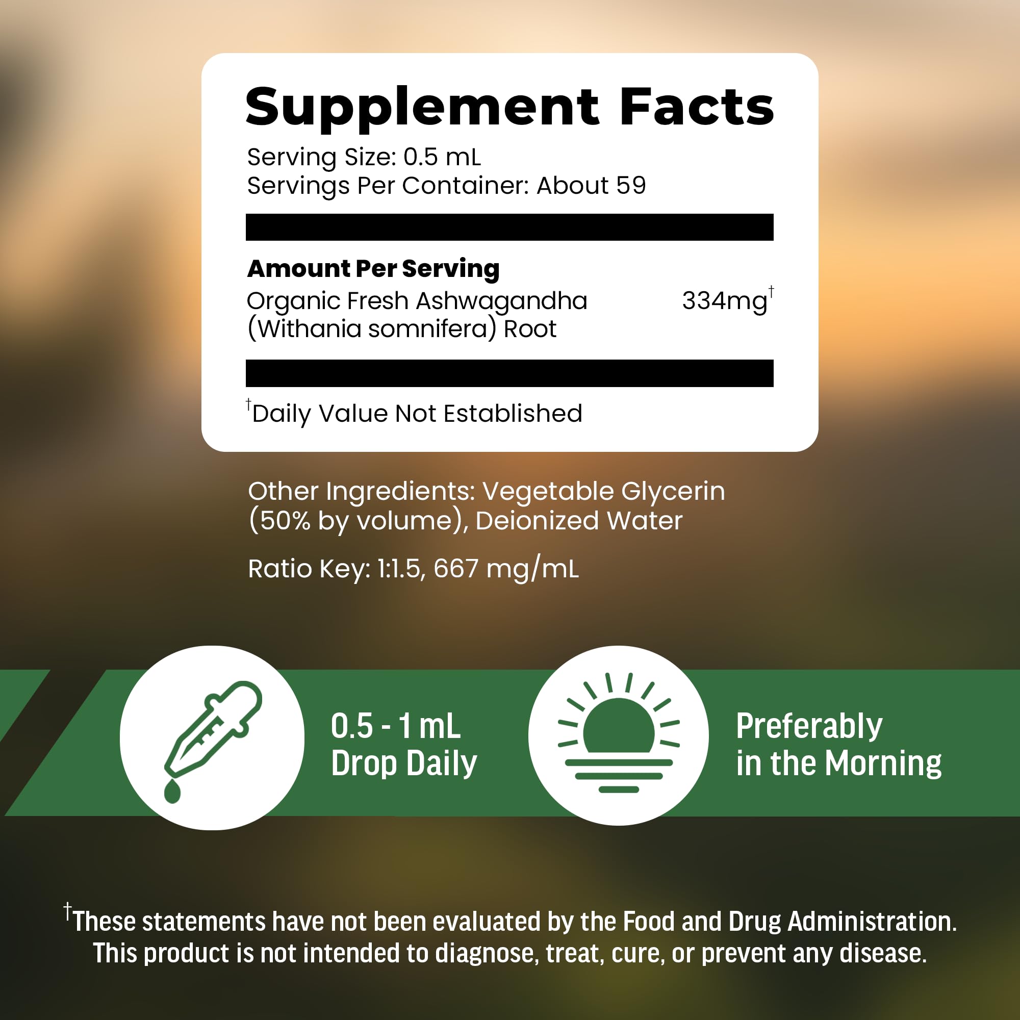 BIOACTIVE Ashwagandha Supplement 500mg side view