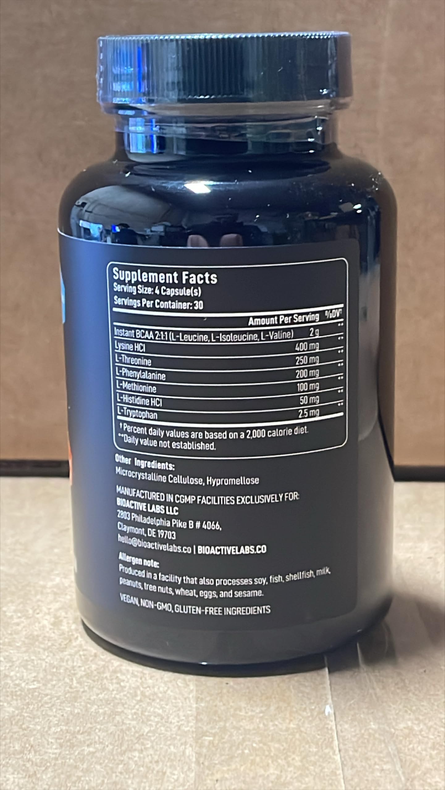 BIOACTIVE LABS Essential Amino Acid Complex 290g capsules lifestyle scene