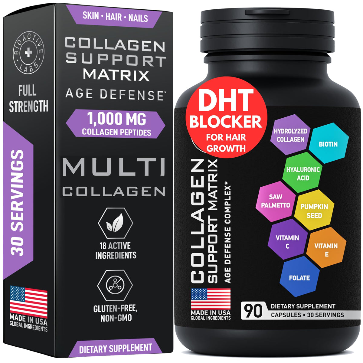 BIOACTIVE LABS Multi Collagen Complex 1000mg front view