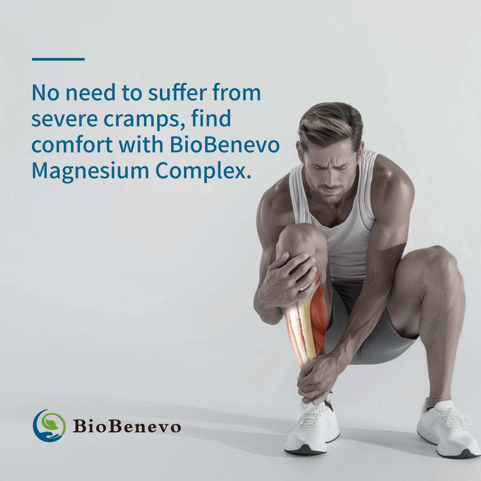 BioBenevo Magnesium Complex 320mg capsules with measuring spoon