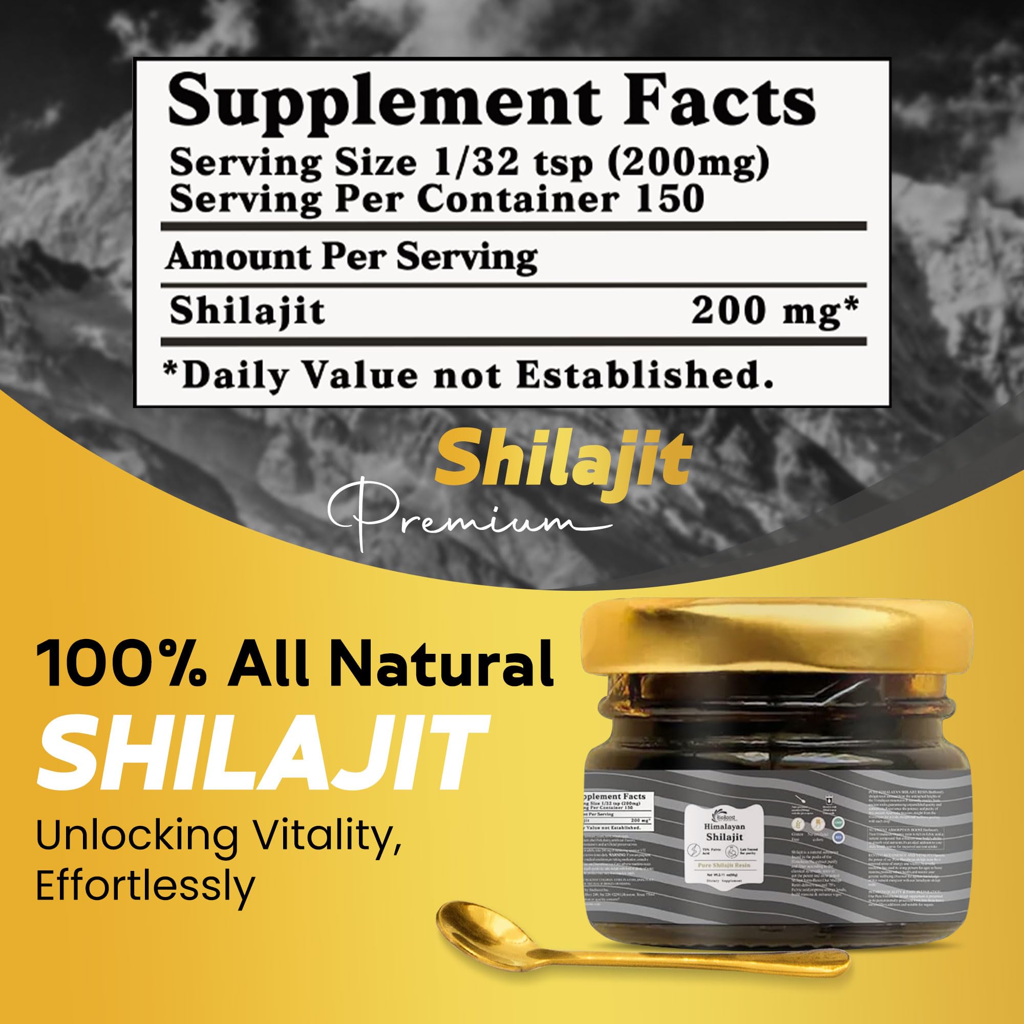 BioBoost Shilajit Resin side view of jar