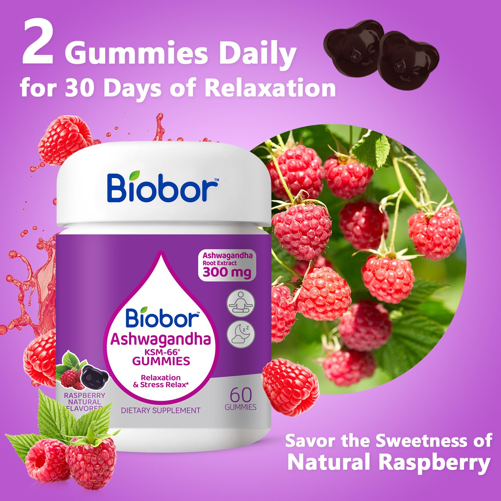 Biobor Ashwagandha Gummies 300mg side view
