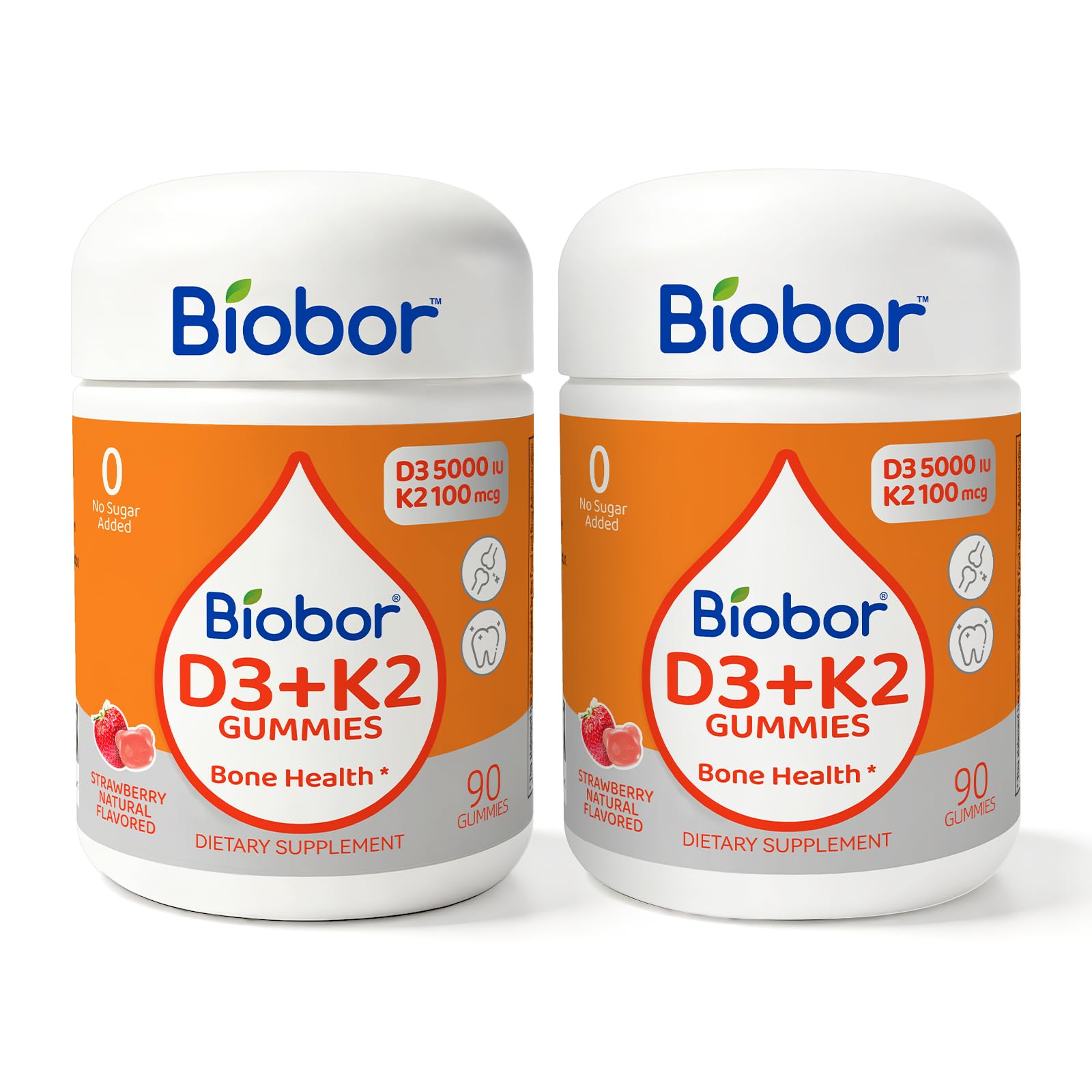 Biobor Vitamin D3 + K2 Gummies bottle front view