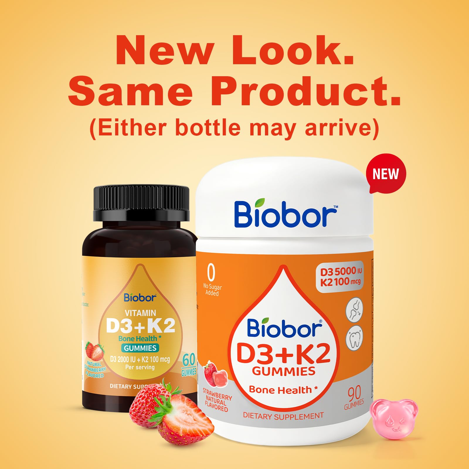 Biobor Vitamin D3 + K2 Gummies showing soft pectin texture