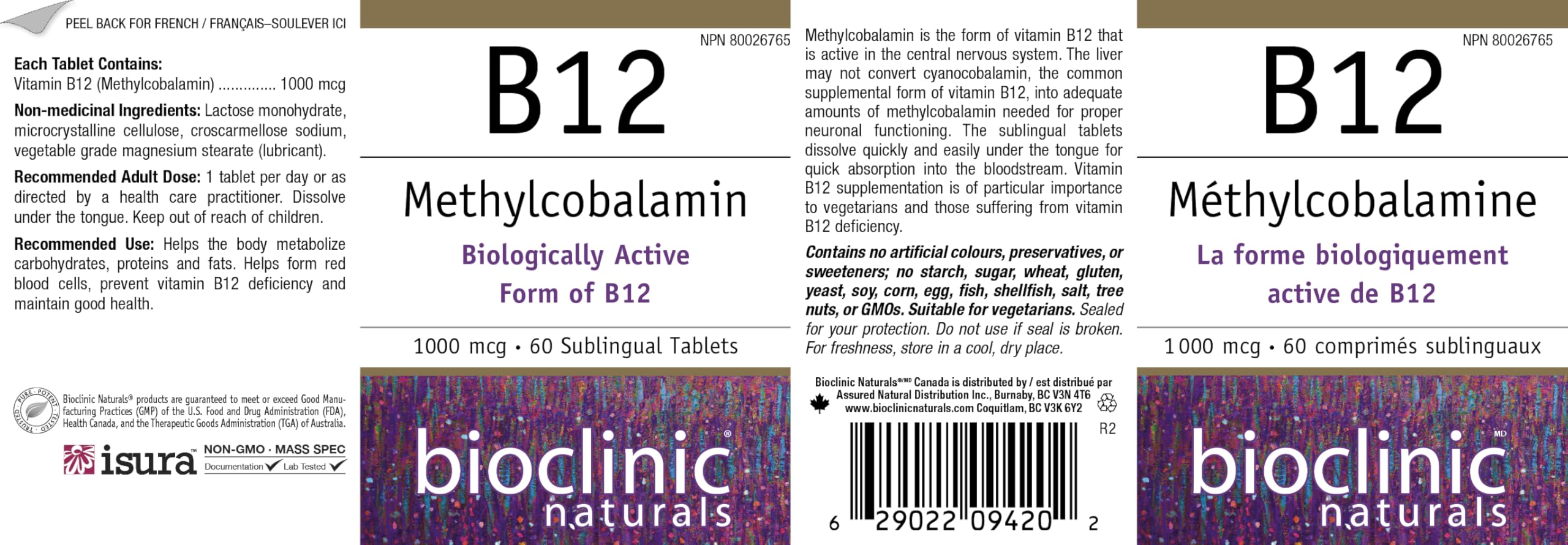 Bioclinic Naturals B12 lozenges open container