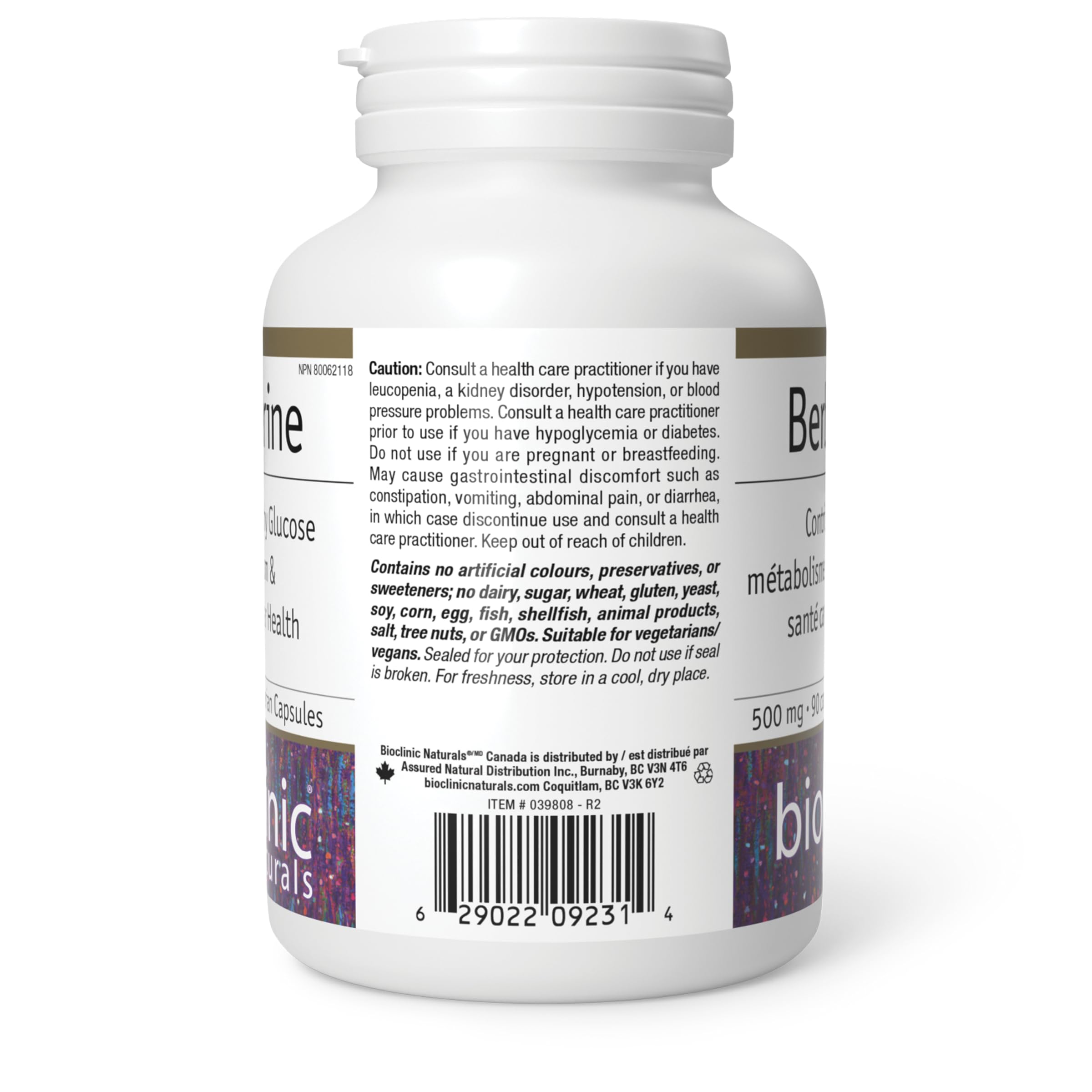 Bioclinic Naturals Berberine HCl Capsules with health supplements