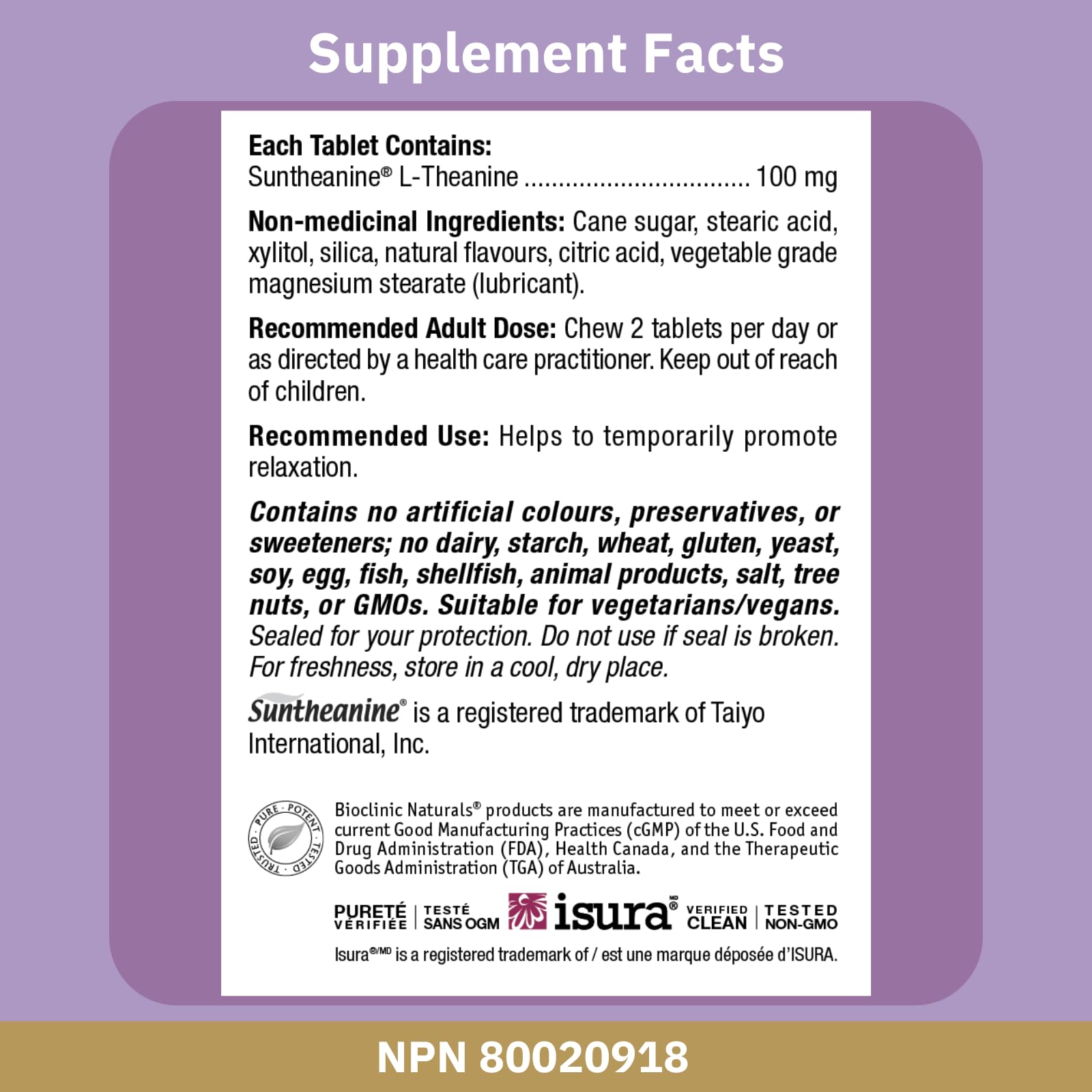 Bioclinic Naturals Calm-Pro product ingredients list