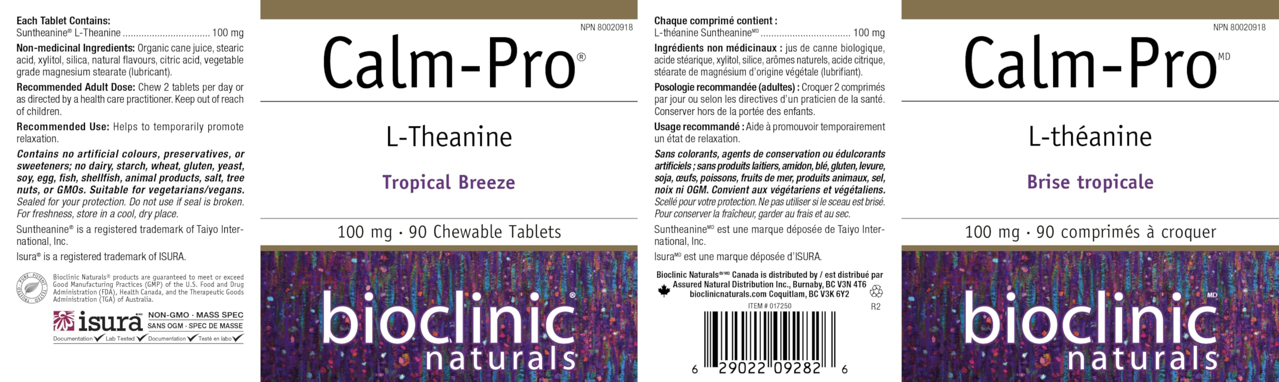 Bioclinic Naturals Calm-Pro product label detail