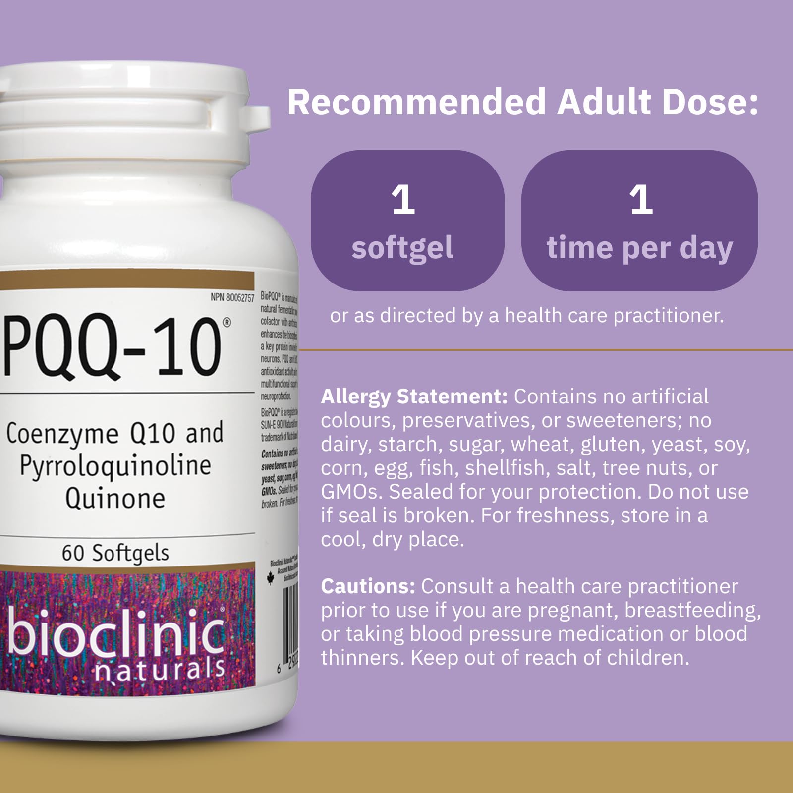 Bioclinic Naturals CerebroVital PQQ-10 softgel close-up