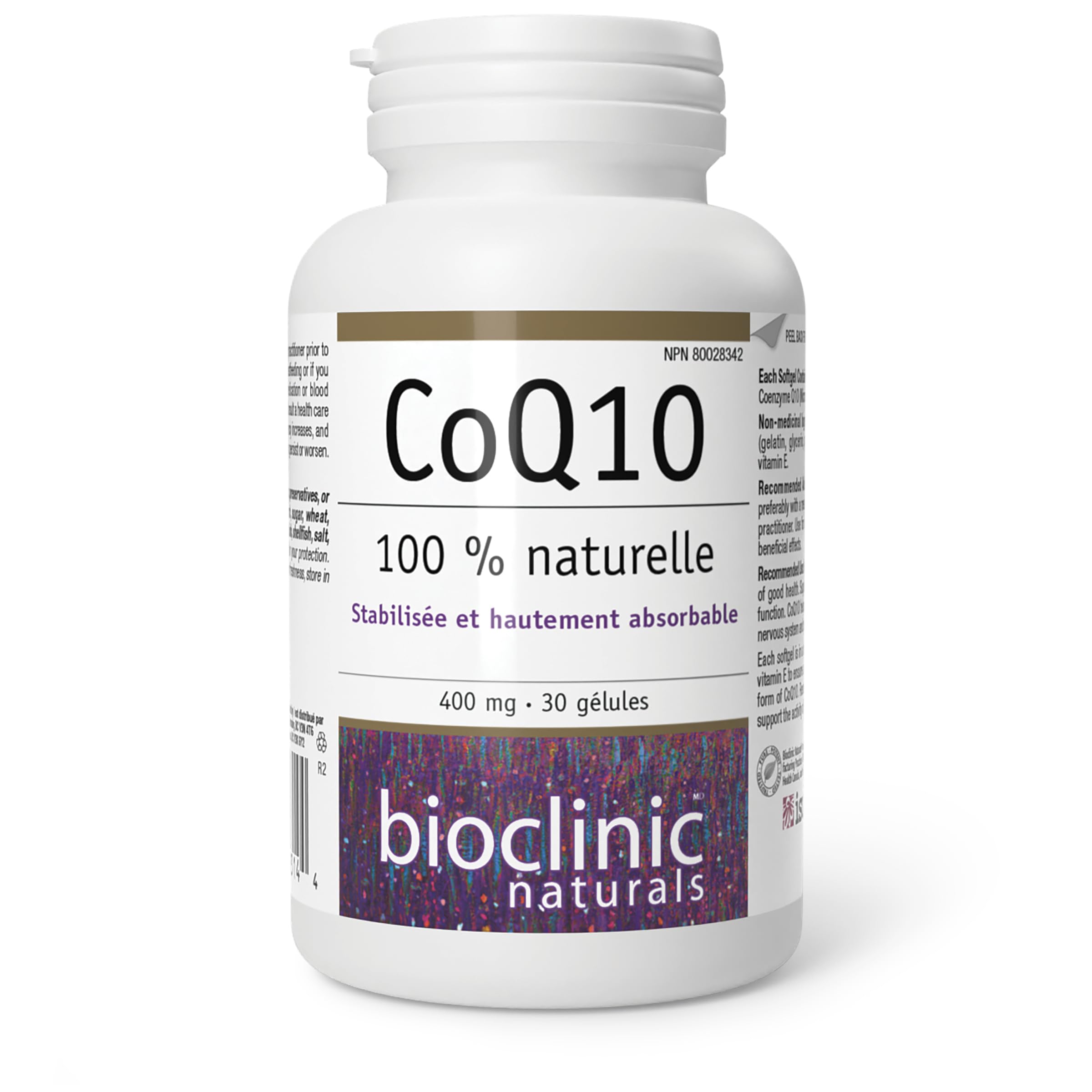 Bioclinic Naturals CoQ10 Soft Gels showing individual soft gel
