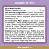 Bioclinic Naturals Melatonin 10 mg 180 Tablets back view
