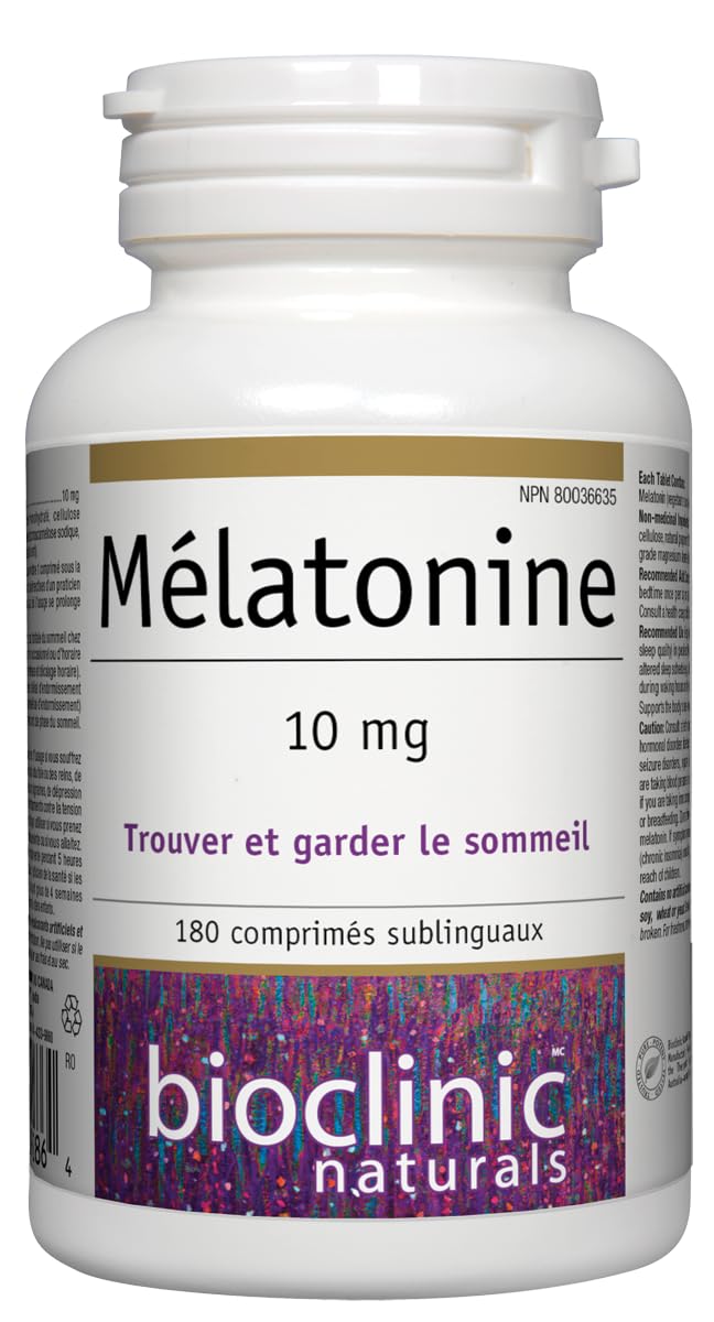 Bioclinic Naturals Melatonin 10 mg tablets in hand