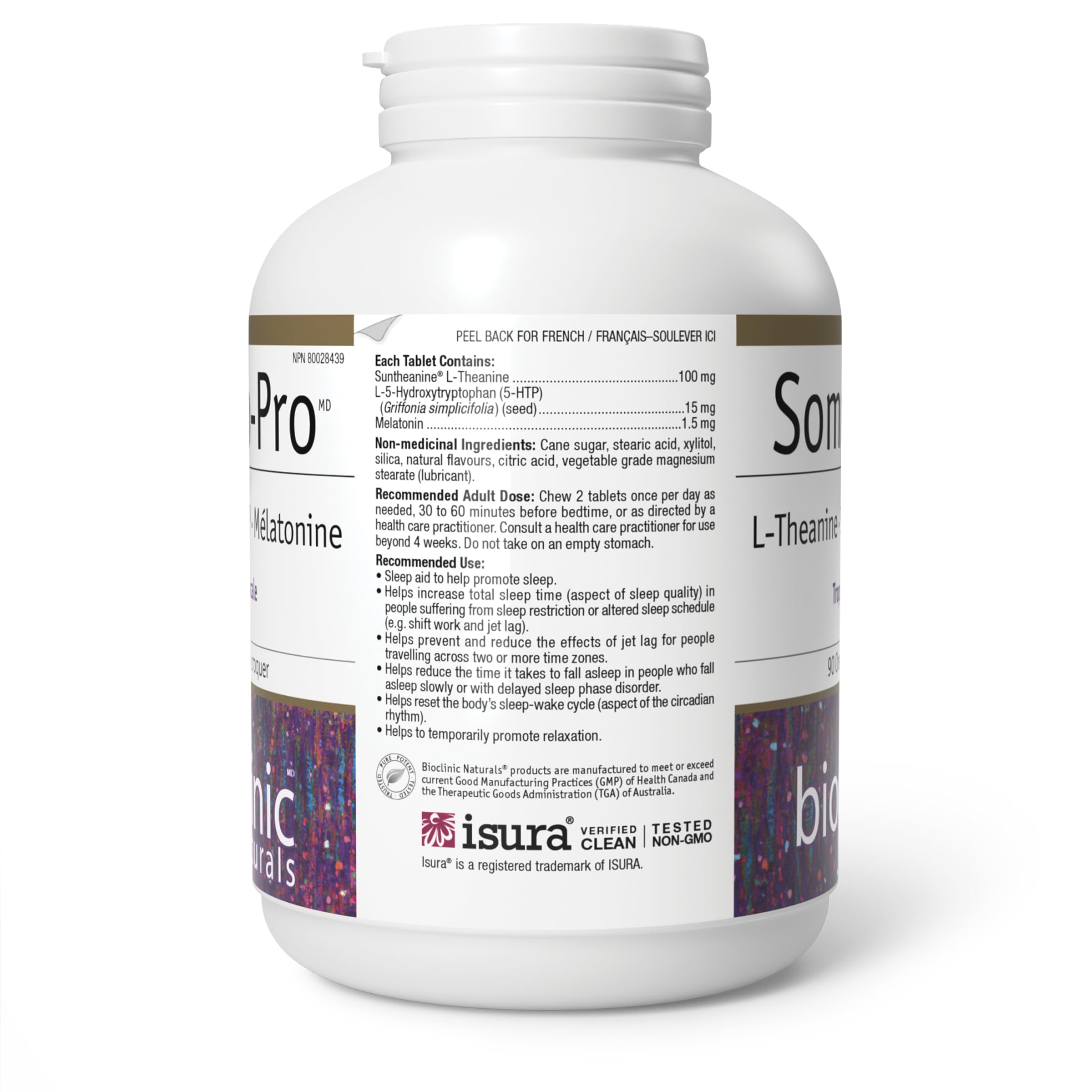 Bioclinic Naturals Somno-Pro chewable tablet in hand