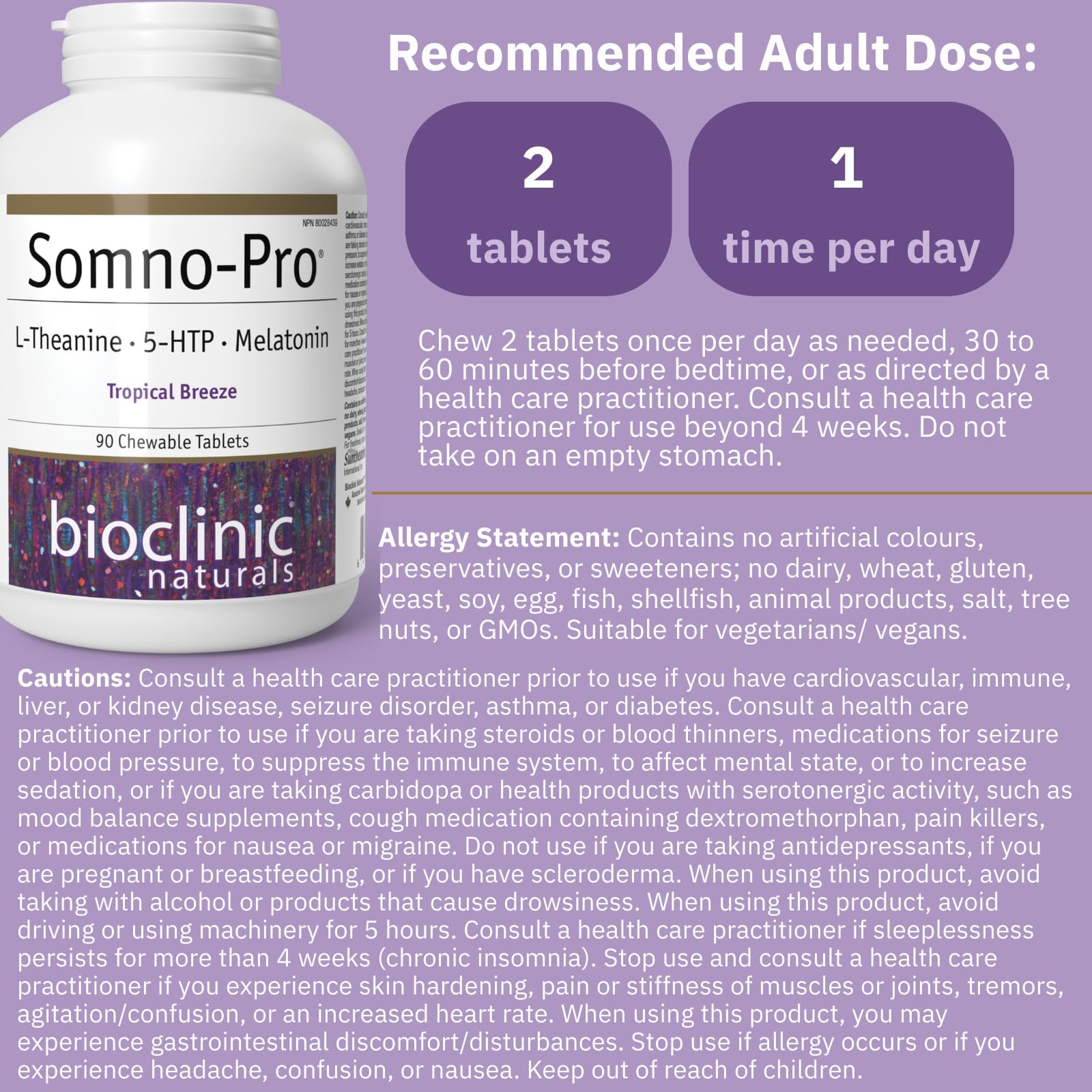 Bioclinic Naturals Somno-Pro side view of packaging