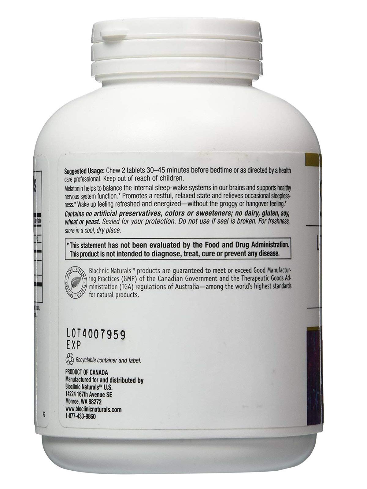 Bioclinic Naturals Somno-Pro Tropical Breeze packaging side view